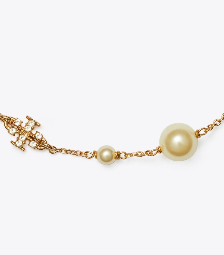 Tory Burch designer armbänder Zartes Moondance Armband mit Perlen und Sternen in Tory Gold / Crystal / Pearl detail