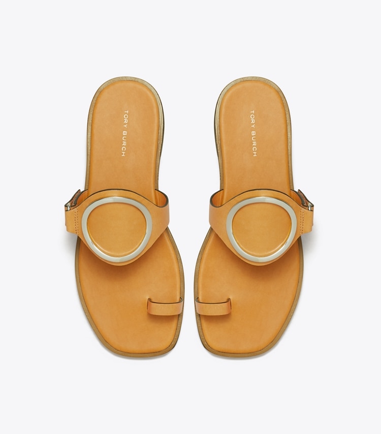 Tory Burch designer sandalen Zehenring-Sandale in TOASTED SOUFFLÉ / SILVER von oben