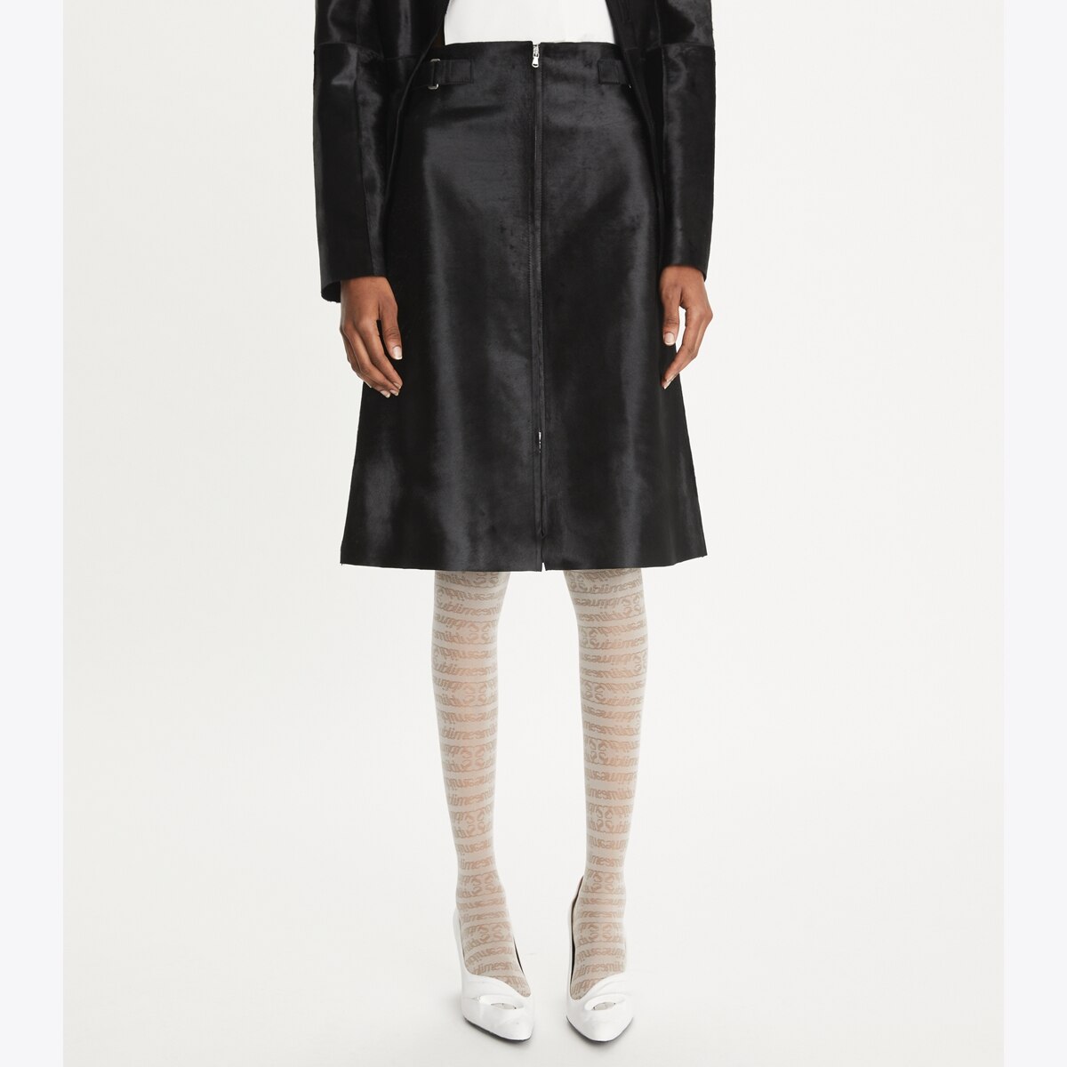 Zip-Front Calf Hair Skirt: Women's Clothing | Bottoms | Tory
