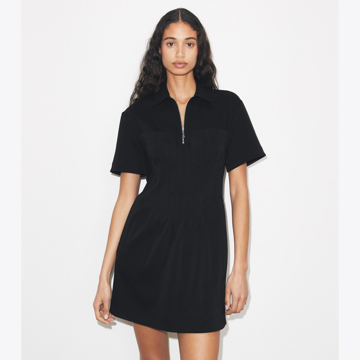 unique black formal dresses Long Black Formal Dress with Three-Quarter Sleeves Black / 6