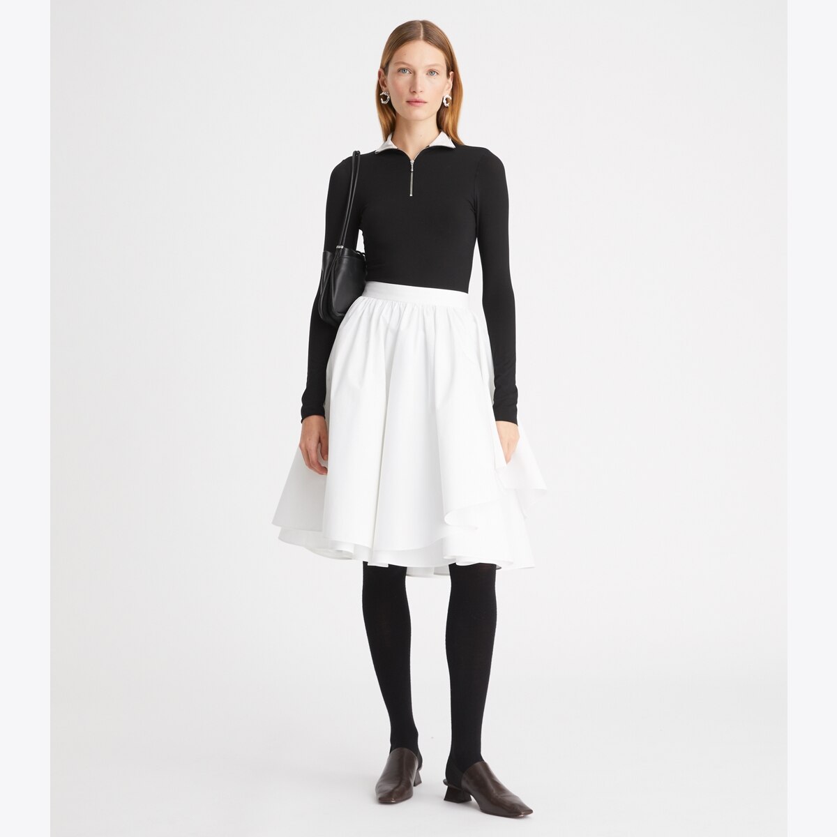 Zip Front Long-Sleeve Jersey Top: Women's Designer Tops Zip Front Long-Sleeve Jersey Top: Women's Designer Tops