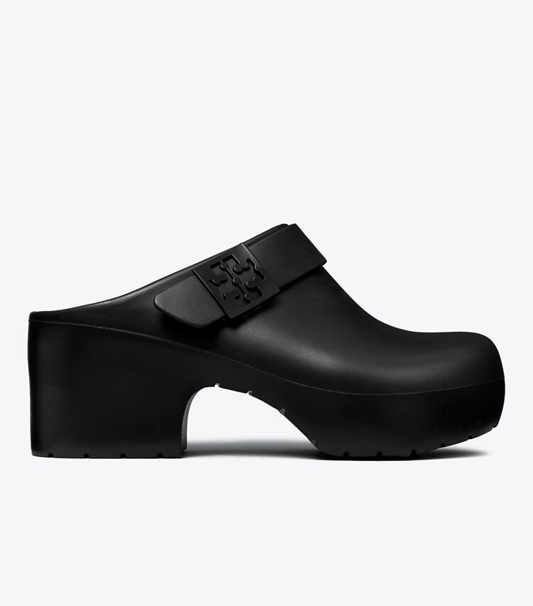 Tory Burch designer mocassini Zoccolo Mellow con tacco e plateau in PERFECT BLACK side