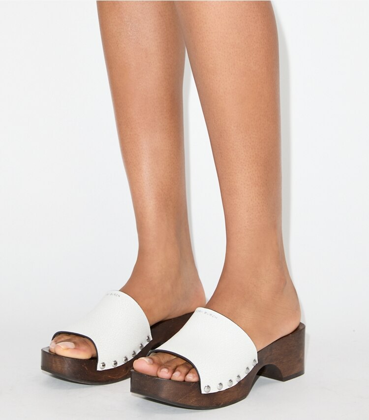 Tory Burch diseñador sandalias Zueco tipo sandalia en WHITE accesorio en modelo