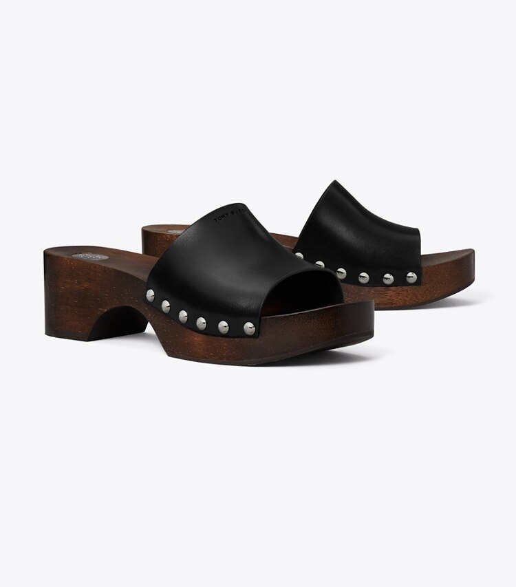 Tory Burch diseñador sandalias Zueco tipo sandalia en BLACK ángulo