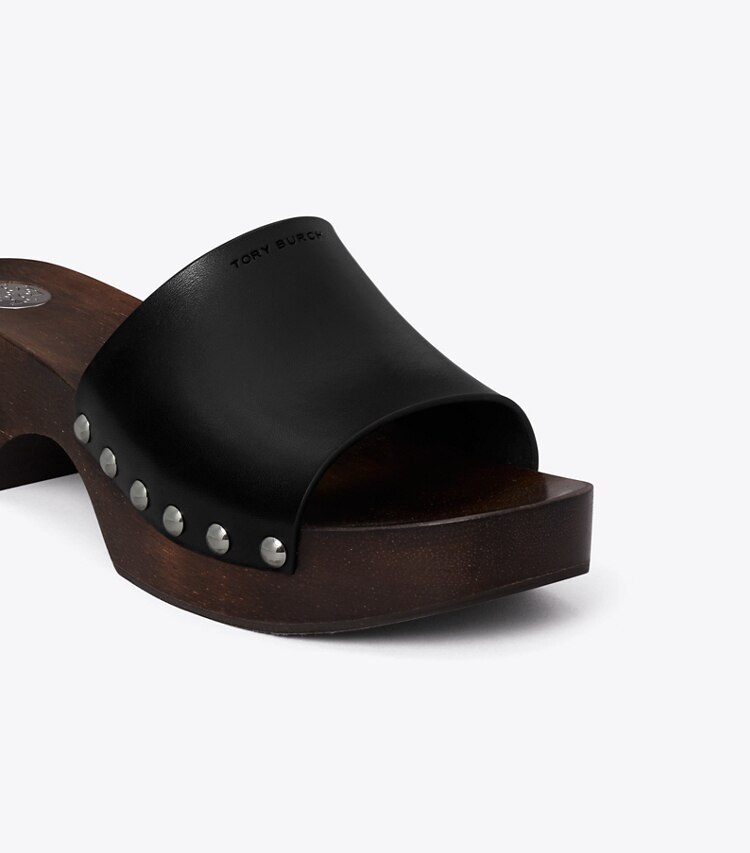 Tory Burch diseñador sandalias Zueco tipo sandalia en BLACK detalle