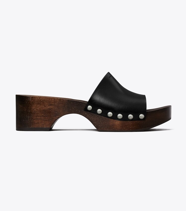 Tory Burch diseñador sandalias Zueco tipo sandalia en BLACK lateral