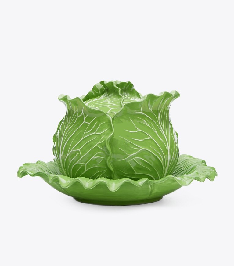 Tory Burch designer servizio da tavola Zuppiera Con Coperchio Lettuce in Green front