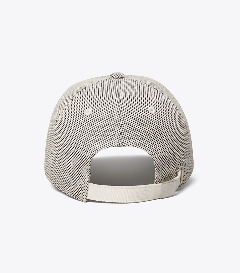 Tory Burch designer mützen Zweifarbige Baseballkappe aus Canvas in Navy zurück