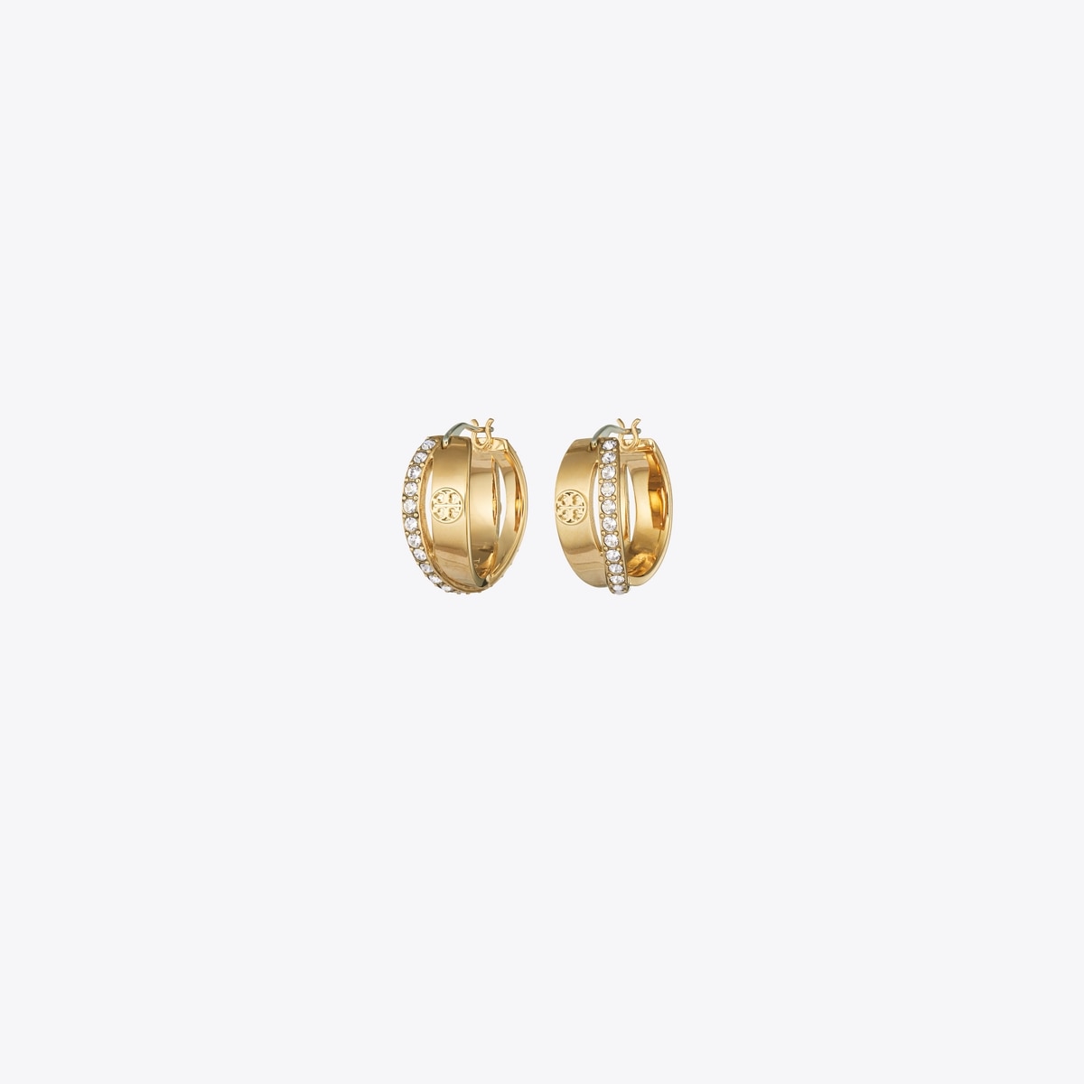 アイコン パヴェ ダブル フープピアス: レディース イヤリング＆ピアス