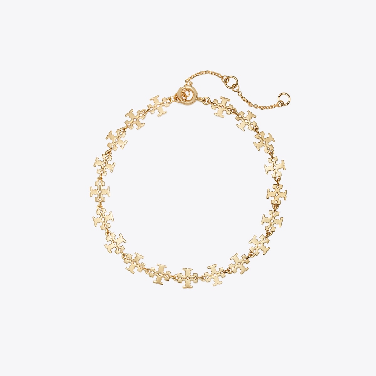 値下げ【新品】Tory Burch ロゴ ブレスレット ホワイト/ゴールド アイコン-ブレスレット-front.