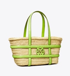 TORY BURCH エラ小さな革で編まれたストロートートバッグ エラ-ハンドクロシェ-スモール