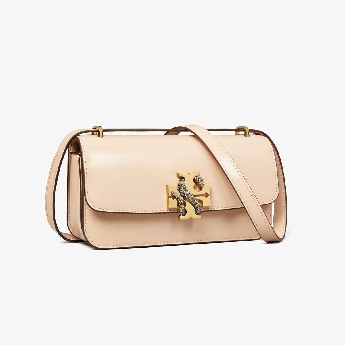 値下げ‼️Tory Burch グレージュ　ショルダーバッグ 保存袋付き エレノア スモールレクタンギュラーバッグ: レディース