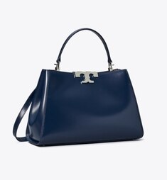 関税込【Tory Burch】ロミー ペブルド サッチェル トートバッグ mercer-pebbled-satchel-angle.