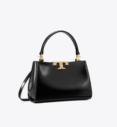 トリーバーチ エレノア　ペブルド　ミニサッチェルバッグ　グレージュ エレノア ペブルド ミニサッチェル: レディース クロスボディバッグ