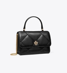 トリーバーチ＊キルティング クロスボディ ゴールドチェーン レザーブラック トリーバーチ TORY BURCH キラ ダイヤモンドキルト パヴェ ロゴ トップ