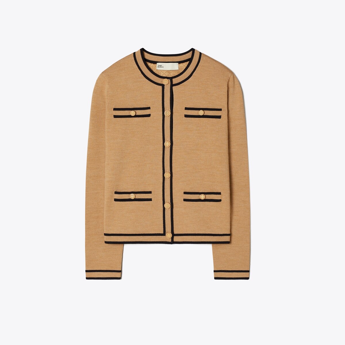 トリーバーチ ラメ 長袖 ニットカーディガン L ベージュ系 Tory Burch レディース Tory Burch - トリーバーチ ラメ 長袖 ニットカーディガン L ベージュ