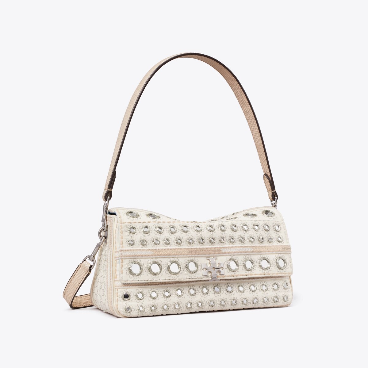 cs66さま、専用！Tory Burch ベージュ ショルダーバッグ　美品 チャーリー エンベリッシュ スモール ショルダーバッグ: レディース