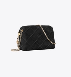 フレミング ソフト デニムプリント スエード クロスボディバッグ