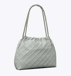 【送料関税込】TORYBURCH フレミング ドローストリングバッグ フレミング フェザー ミニドローストリングバッグ: レディース