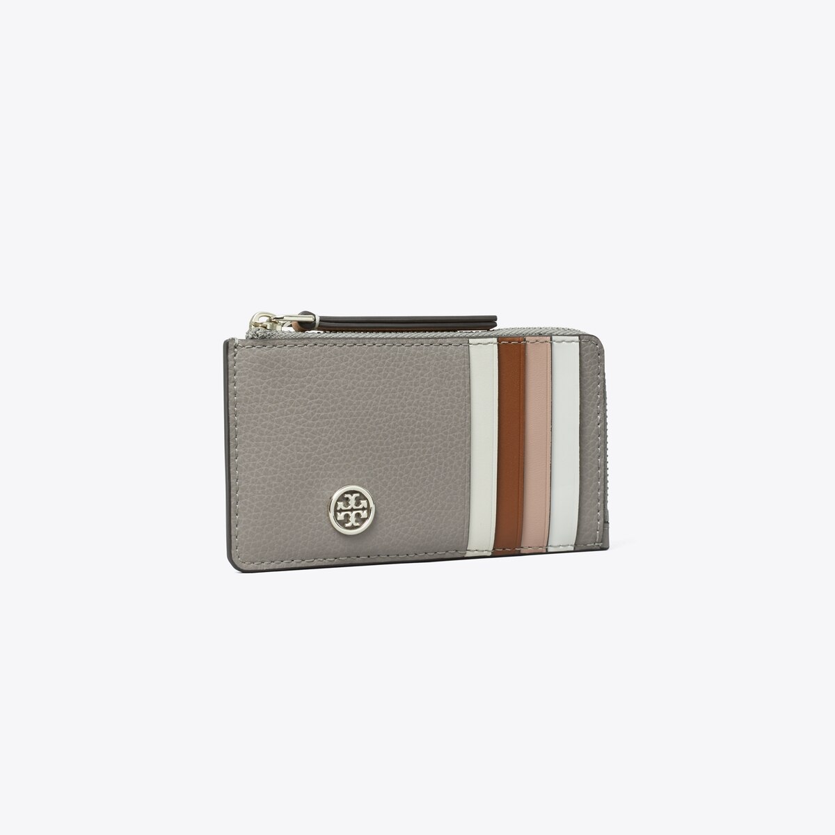 ToryBurch ロビンソンペブルドトップジップカードケース ロビンソン ペブルド トップジップ カードケース: レディース