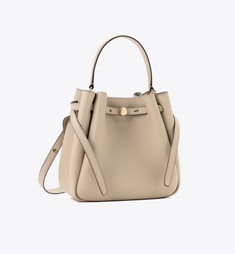 【一点物】ハギレパレード＊アートコラージュ大きめバッグＣ Romy Bucket Bag in beige | Tory Burch JP