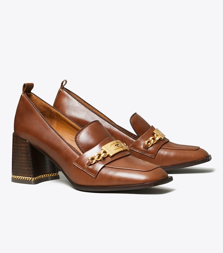 tory burch heeled loafers