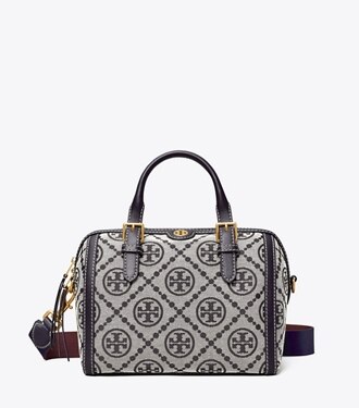 t monogram jacquard barrel bag