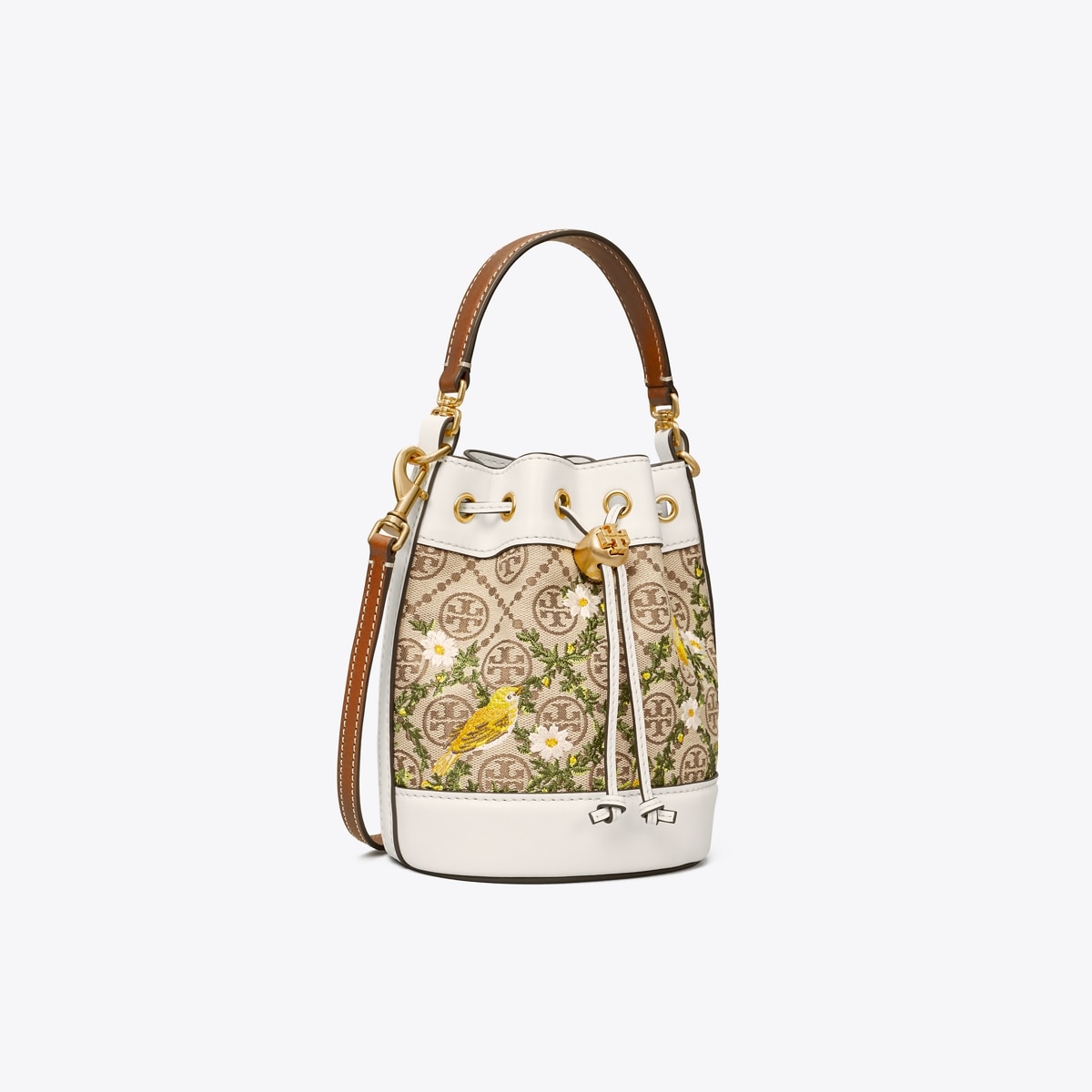 T Monogram Jacquard Embroidered Mini Bucket Bag: Women's Handbags ...