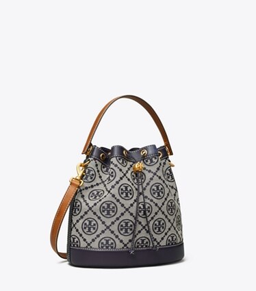 tory burch black bucket bolsa