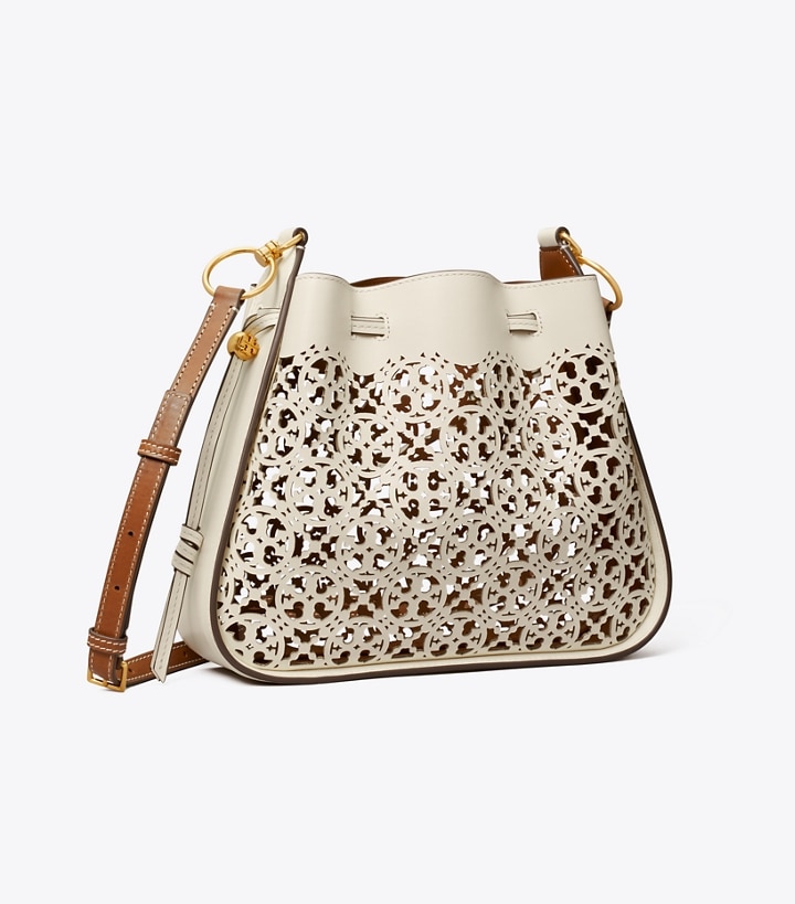 T Monogram Laser-Cut Bell Bag: Women's Handbags | Crossbody Bags | Tory ...