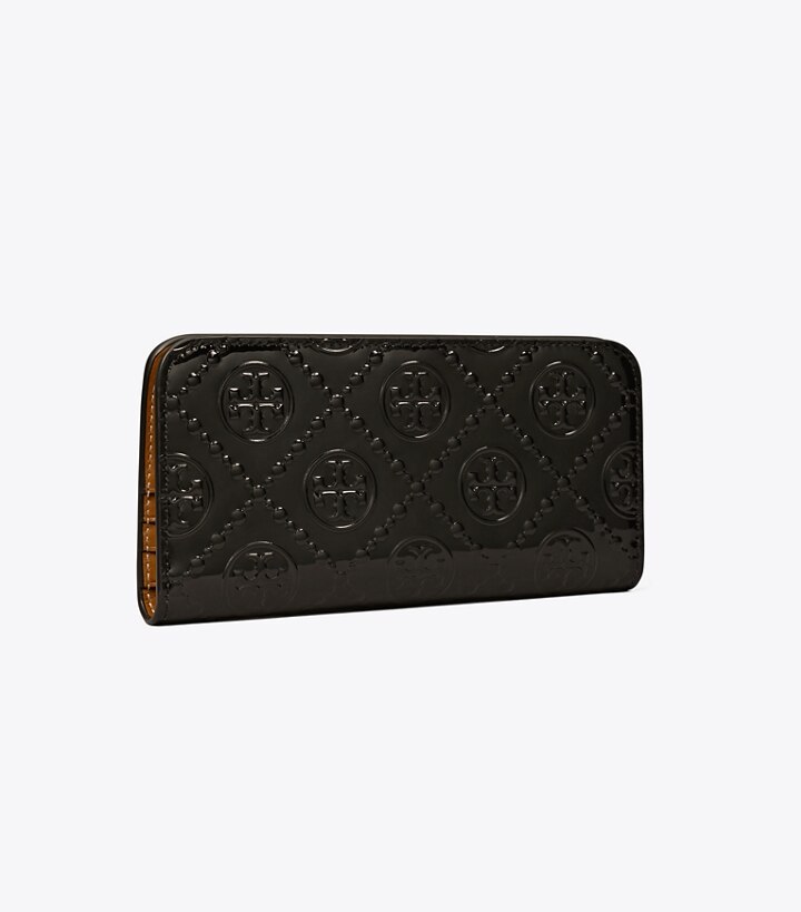 tory burch black patent leather wallet