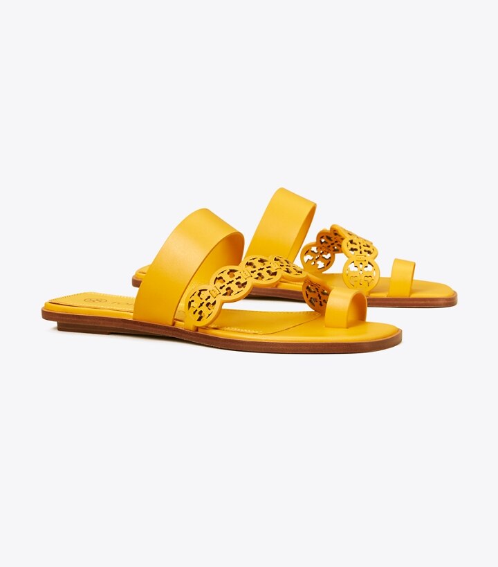 tory burch yellow slides