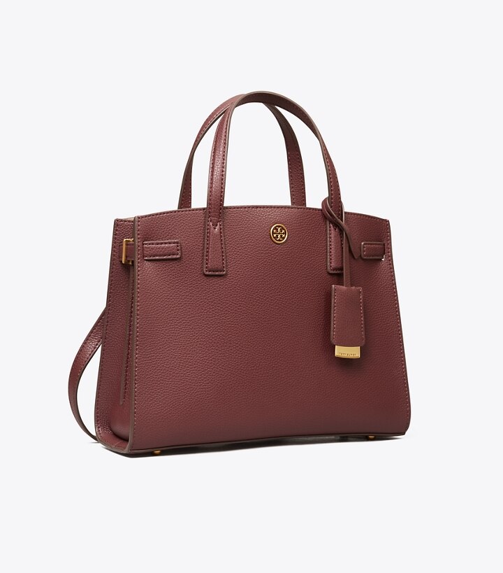 Small walker leather satchel tory online burch