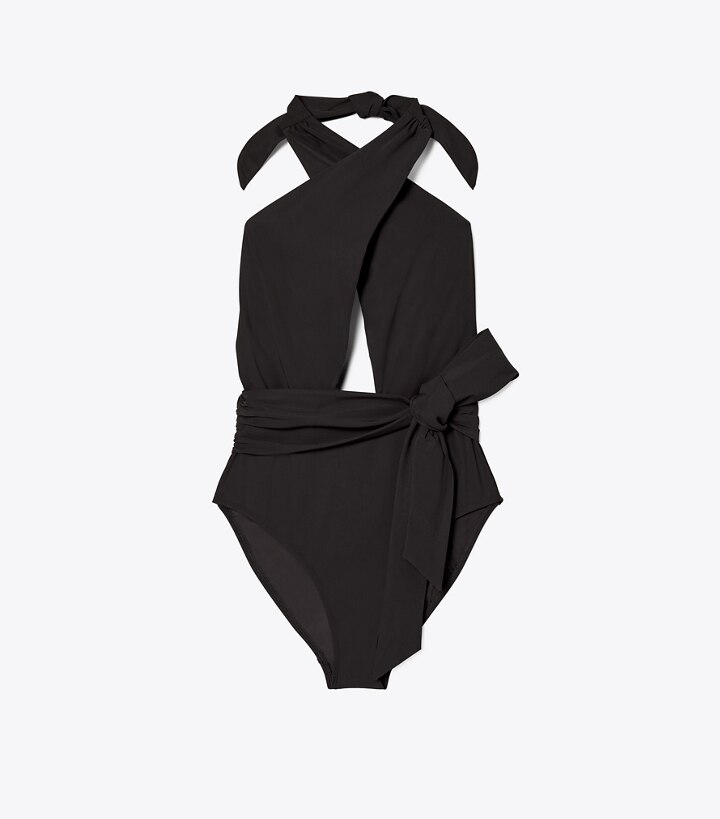 Wrap OnePiece Swimsuit Women's Designer One Pieces Tory Burch