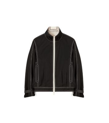Tory Burch Reversible Cotton Poplin Bomber Jacket In Black | ModeSens