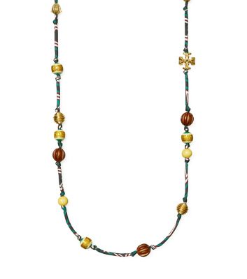 Tory Burch Women's Roxanne Goldtone, Resin, & Wood Long Beaded Necklace In  Gold Multi | ModeSens