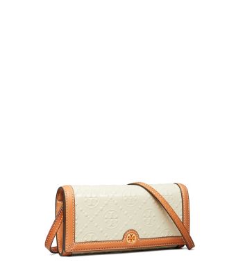 TORY BURCH T MONOGRAM PATENT EMBOSSED WALLET CROSSBODY