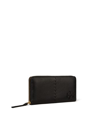 Shop Tory Burch Mcgraw Zip Continental Wallet In Black