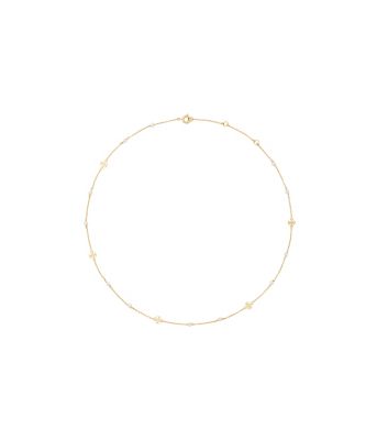 Tory Burch Kira Pearl Delicate Necklace In Tory Gold / Pearl