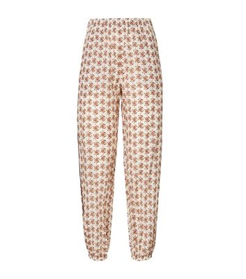 Tory Burch Printed Beach Pant In Curly Ditsy Logo | ModeSens