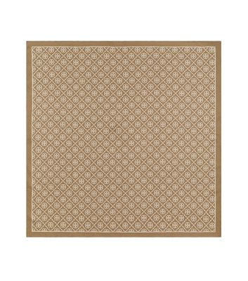 Shop Tory Burch T Monogram Double-sided Silk Square Scarf In Natural Khaki