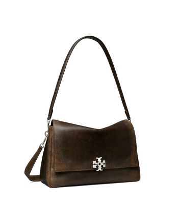New Barley/ Dark Roast Tory Burch チャーリー ディストレスト ショルダーバッグ  