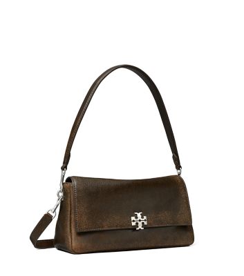 New Barley/ Dark Roast Tory Burch チャーリー ディストレスト スモール ショルダーバッグ  