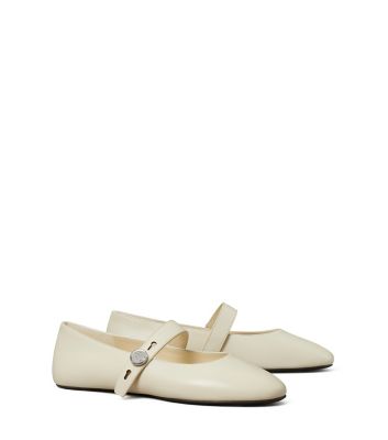 Light Cream Tory Burch ロミー メリージェーン ワイド 