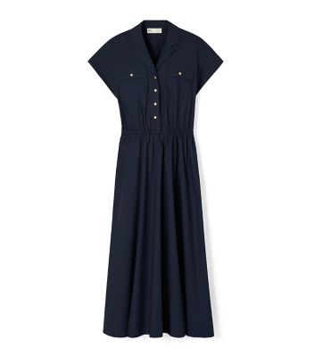 Medium Navy Tory Burch コットンポプリン シャツドレス 