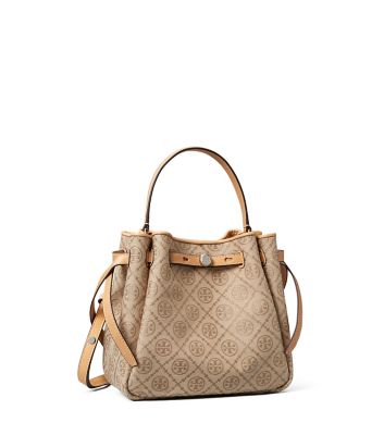 Flax Tory Burch ロミー Tモノグラム バケットバッグ 