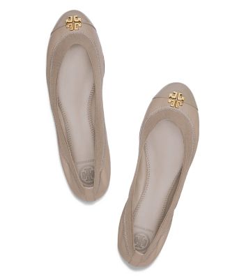gray tory burch flats