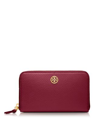 Tory Burch Robinson Pebbled Large Zip Continental Wallet | Tory Burch