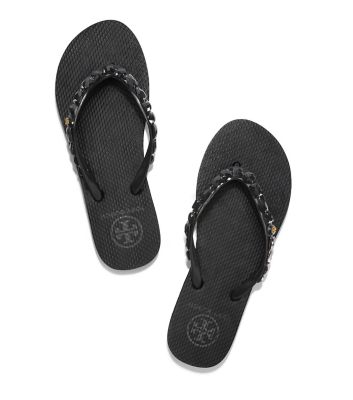tory burch black jelly flip flops