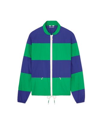 BLOCK-STRIPED TECH NYLON JACKET